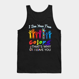 I See Your True Colors Hands Autism Awareness Tank Top